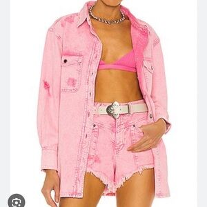 Retrofete for Revolve Pink  Jean Jacket